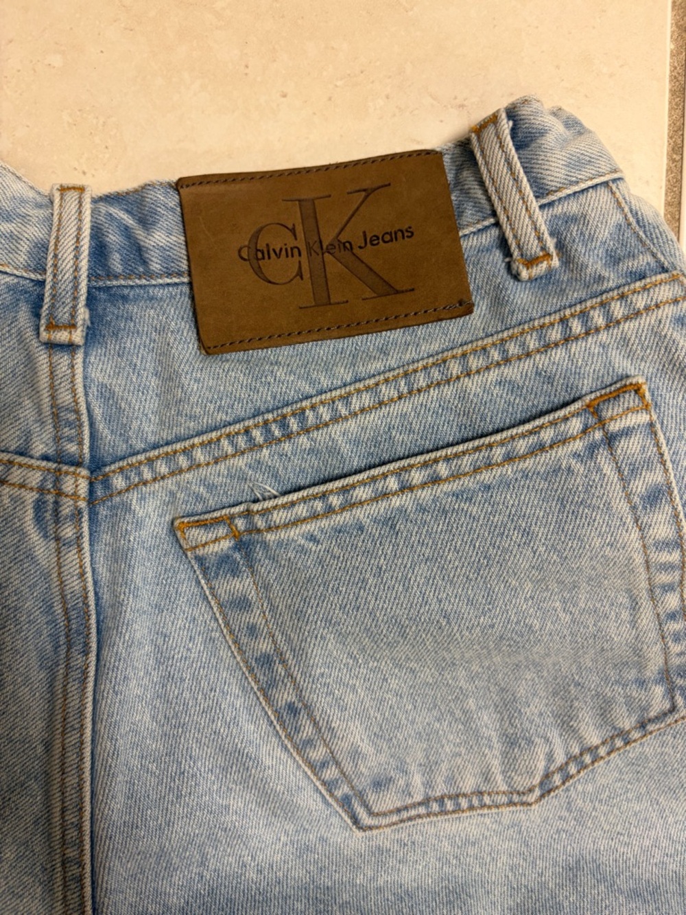 Calvin Klein Jeans Light Blue High-Waist Denim Shorts